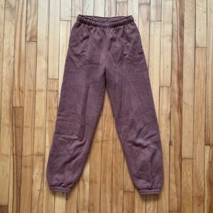 TNA Cozy Fleece Mega Fit Sweatpants Rose Quartz Pink Joggers Size 2XS